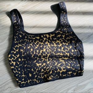 Leopard jacquard knit top size medium aritzia